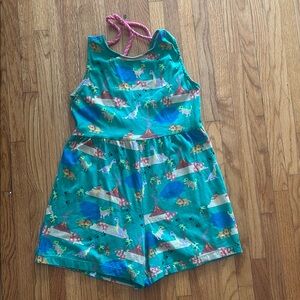 Kids Dinosaur Print Green Romper